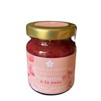 Rhubarbe à la rose 65g - Bocal de Fruits