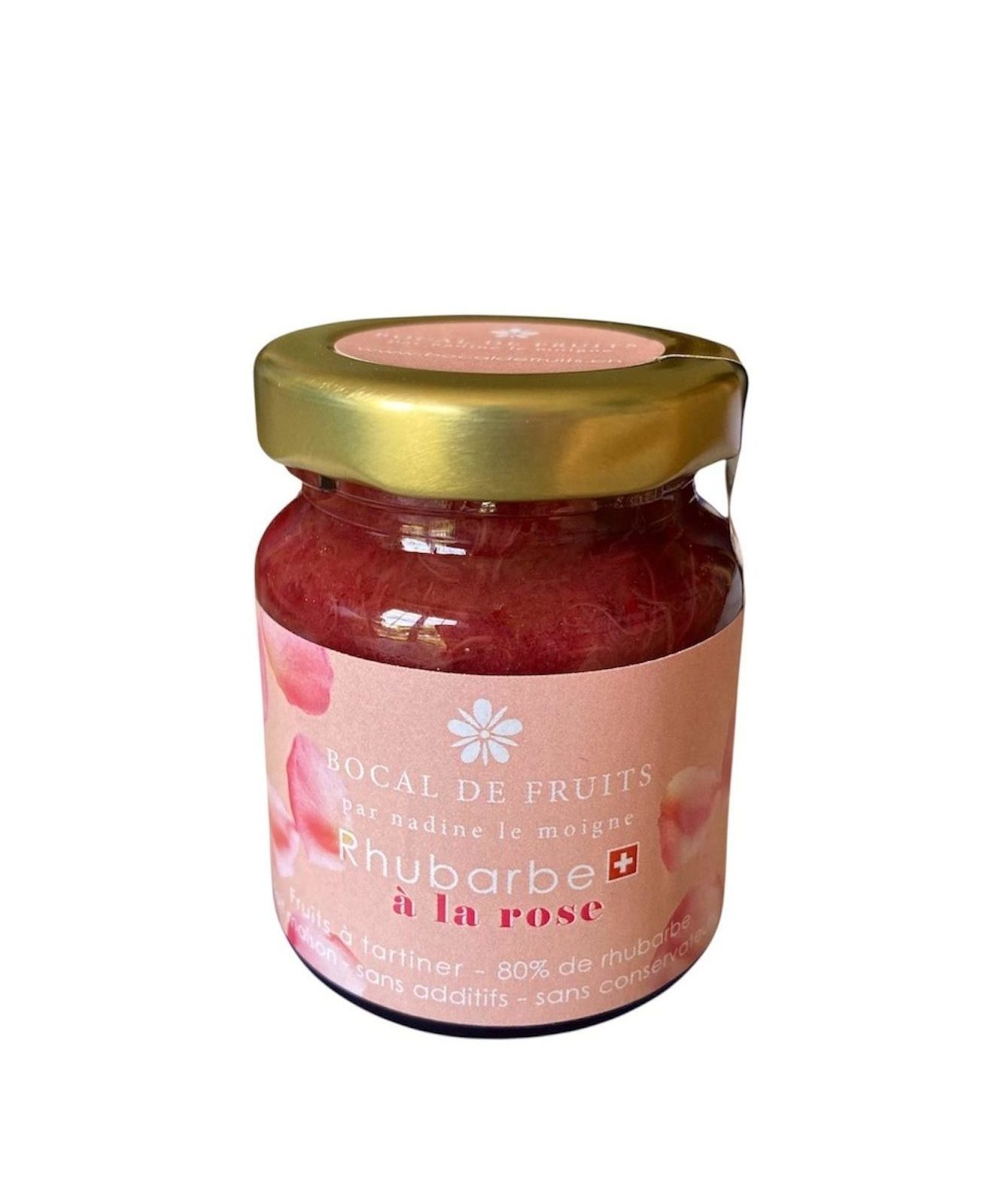 Rhubarbe à la rose 65g - Bocal de Fruits